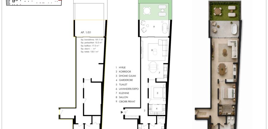 Garden Apartment 1/01 · 1+1 · Private garden – 4 Horizont, Radhimë · Sold