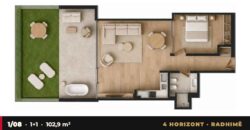 Garden Apartment 1/08 · 1+1 · Private garden – 4 Horizont, Radhimë