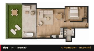 Garden Apartment 1/08 · 1+1 · Private garden – 4 Horizont, Radhimë Garden Apartment 1/08 · 1+1 · Private garden – 4 Horizont, Radhimë